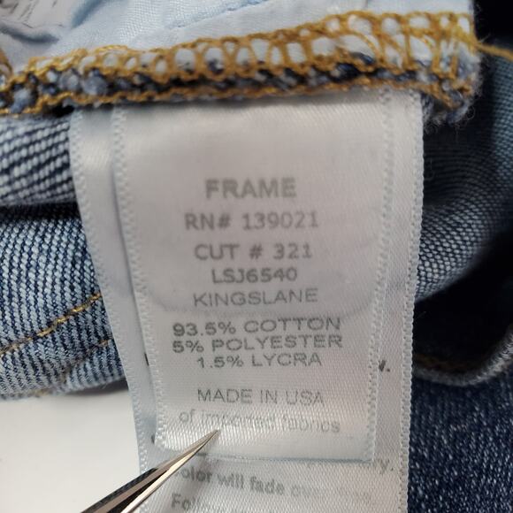 FRAME Women's Le Skinny de Jeanne Jeans Size 27 Kingslane Mid Rise Stretch - Picture 5 of 7